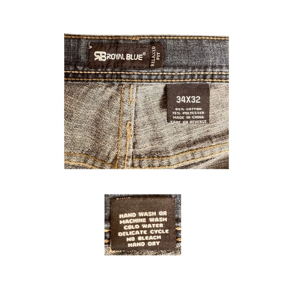 Royal Blue Vintage 2000s Relaxed Fit Jeans-800 Series-34x32 - Picture 5 of 5